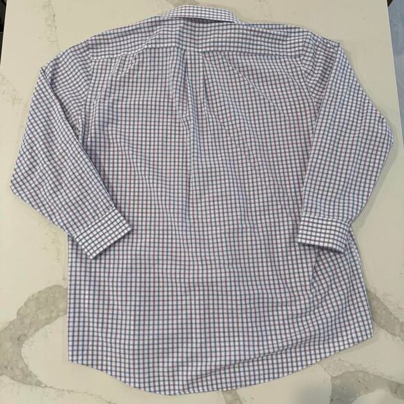 Stafford Long Sleeve Button Up Dress Shirt Mens 18 34-35 White Plaid Regular Fit - Picture 4 of 4